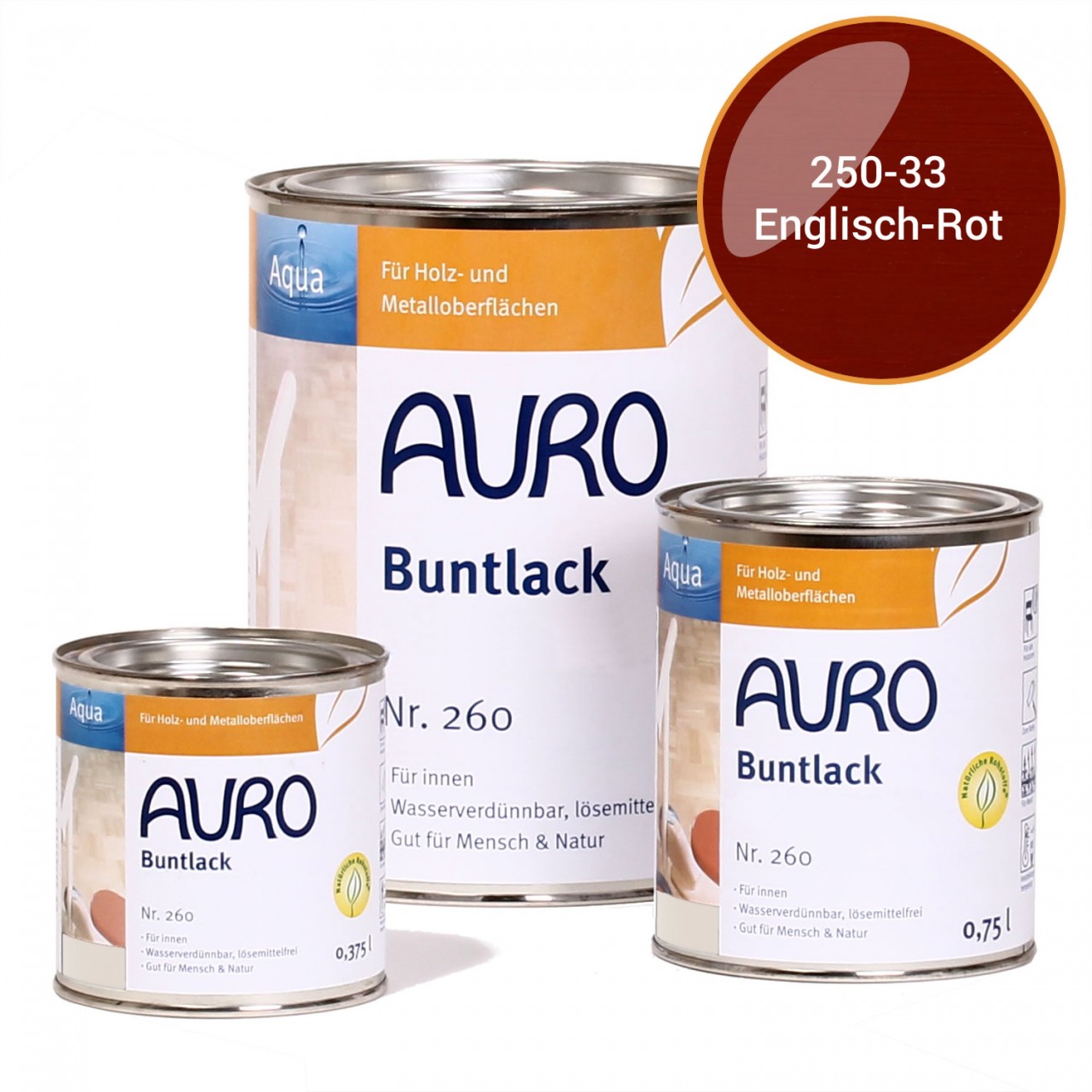 AURO Buntlack glnzend Nr.250-33-Englisch-Rot